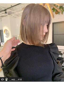 ロイリー バイ ローウェ 立川(Loely by Louwe) ベージュ/ハイトーン/レイヤー/ボブ/立川/髪質改善/ヘアセット