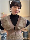 刈り上げボブショートボブマロンベージュアプリコットオレンジ