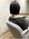 【大人っぽく、暗髪ぱつっとボブ】札幌駅/大通り/髪質改善
