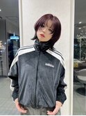 レッドブラウン_アドミオ_裾カラー_レイヤーカット