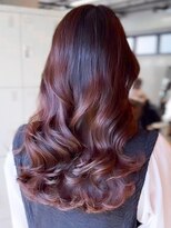 レノラ 本町(LENORA)&nbsp;ミニウルフロングパーマデジタルパーマ大人可愛いチェリーレッド