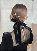 お呼ばれヘアシニヨンスタイル