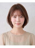 大人可愛い丸みボブ×髪質改善トリートメント×艶感白髪ぼかし 