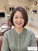 ハピエル ヘアークルー(HAPPYEL hair crew) 大人の前髪なしボブ×ダークアッシュブラウン