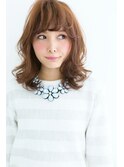 甘めバング抜け感ラウンドボブ鎖骨ナチュラルセミディ