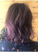 ピンクパープルグラデーション×外ハネボブ