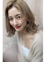 ロンドルーチェ 心斎橋(Lond luce)&nbsp;ダークアッシュ/ミディアムレイヤーカット［髪質改善/縮毛矯正］