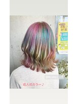ガルボ ヘアー(garbo hair)&nbsp;#ガルボ#ハイトーン#レインボーカラー#ブリーチ#髪カリスマ