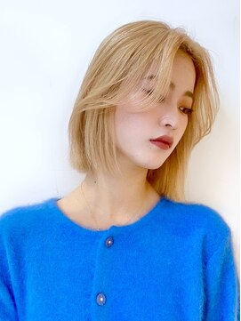 アフロートリノ(AFLOAT Leino) 【修】20代30代40代◎透明感カラー×韓国切りぱなしボブ