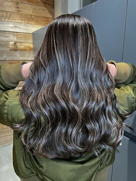 ベイショア(Bay Shore NY) ハイライトカラーシアーグレージュベージュバイカラー