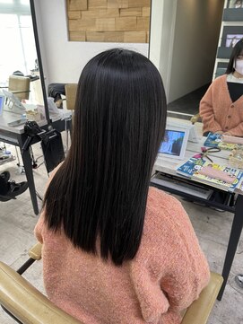 アジールヘア 所沢プロペ通り店(agir hair) 姫カットダークアッシュレイヤーロングセミディ縮毛矯正所沢練馬