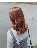 ブリーチ1回ピンクベージュ