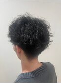 ツイストスパイラル×ツーブロック黒髪マッシュ