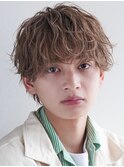 波巻きパーマメンズツイストスパイラルパーマツーブロック