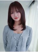 ANGELICA 内巻きミディレイヤー 春っぽチェリーブラウン