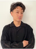 刈り上げツーブロック無造作パーママットショートパーマ