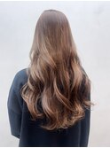 美髪韓国ヘア顔周りレイヤーロングミルクティー_ba541511