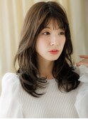 グレージュカラー波巻きカール美髪レイヤーロングY上尾30代40代