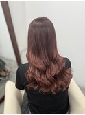 ワインレッド 髪質改善カラー ケアカラー 韓国風ヘア