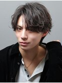 大人センターパートルーズパーマ