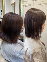 ミラバイケンジ 藤沢(Mira by KENJE)&nbsp;ダークパープル/ナチュラルショート/夏のヘアアレンジ/藤沢