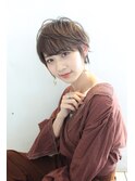 ナチュラルマッシュショートパーマ 韓国マッシュ ことりベージュ
