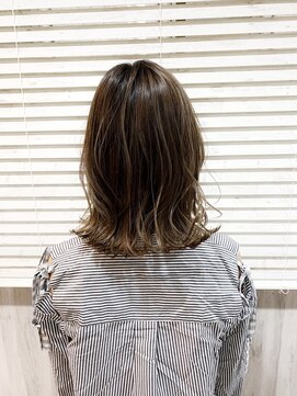 ビーチ ヘア メイク 綱島店(BEACH hair make) 切りっぱなしボブ/オリーブベージュ/ハイライト/外国人風カラー
