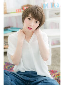 ミック ヘアアンドメイク アップ 駒込店(miq Hair&Make up) 斜めバングクリアカラー*小顔アシンメトリーマッシュヘア