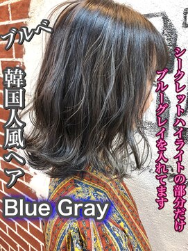 セシルヘアー(CECIL hair) CECIL下北沢　ブルーグレーハイライト×韓国人風ヘア