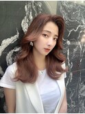 テラコッタ/韓国風ヨシンモリ/流れるレイヤー/前髪カール[銀座]