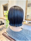 【Gift.hair&spa 】パツっとボブ×ネイビーカラー