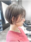 大人ショートくびれレイヤー白髪ぼかしイメチェン20代30代40代