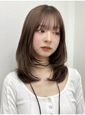 簡単スタイリング/伸ばしかけヘア/小顔ヘア/ブリーチなしカラー