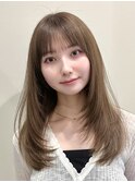 韓国風/レイヤー/小顔/前髪カット/髪質改善/グレージュ/透明感
