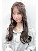 10代20代30代　韓国風　顔まわりレイヤー　ロング