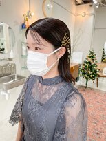 ヘアー アイス カンナ(HAIR ICI Canna)&nbsp;ショートヘア/金箔ヘア/お呼ばれアレンジ/結婚式【ノグチ】