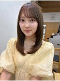レイヤーカット/ミディアム/顔まわりレイヤー/透明感カラー