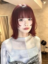 サンルーム(SUN room)&nbsp;ブリーチダブルカラーピンク顔まわり似合わせレイヤー骨格カット