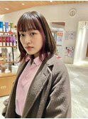 20代ピンクインナーカラーとミディアムボブ☆山之内