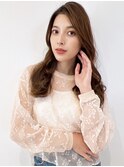 蒲郡ヘアカラー/白髪染め/ベージュ/センターパート/艶髪/美髪