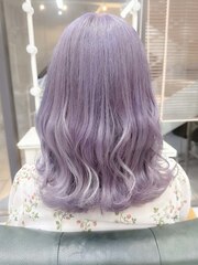 パープルアッシュピンク/ピンクブラウン/ベビーピンク紫カラー