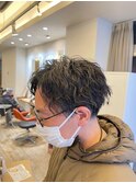 20代30代メンズスパイラルパーマワイルドオシャレ感アッシュ