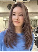 ハイライトカラーミルクティーベージュケアブリーチダブルカラー