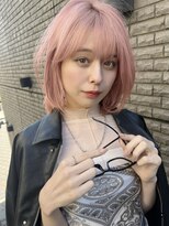 ハイトーンカラー　ケアブリーチ　ペールピンク　ボブレイヤー