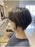 透明感ブリーチなしココアベージュこなれ小顔ボブウルフ