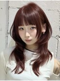 韓国風/レイヤー/小顔/前髪カット/髪質改善/グレージュ/透明感