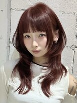 ライン(LINE)&nbsp;韓国風/レイヤー/小顔/前髪カット/髪質改善/グレージュ/透明感