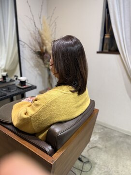 ミディアムレイヤーハッシュカットシャギーボブレイヤー髪質改善