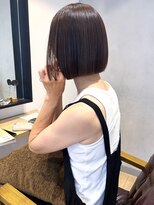 エミス バイ メルト 吉祥寺(emis by melt)&nbsp;【吉田】切りっぱなしボブオリーブベージュ白髪ぼかし30代吉祥寺
