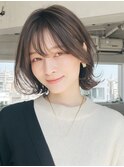 【イエベ秋】垢抜け耳かけボブ×透明感アッシュグレージュ